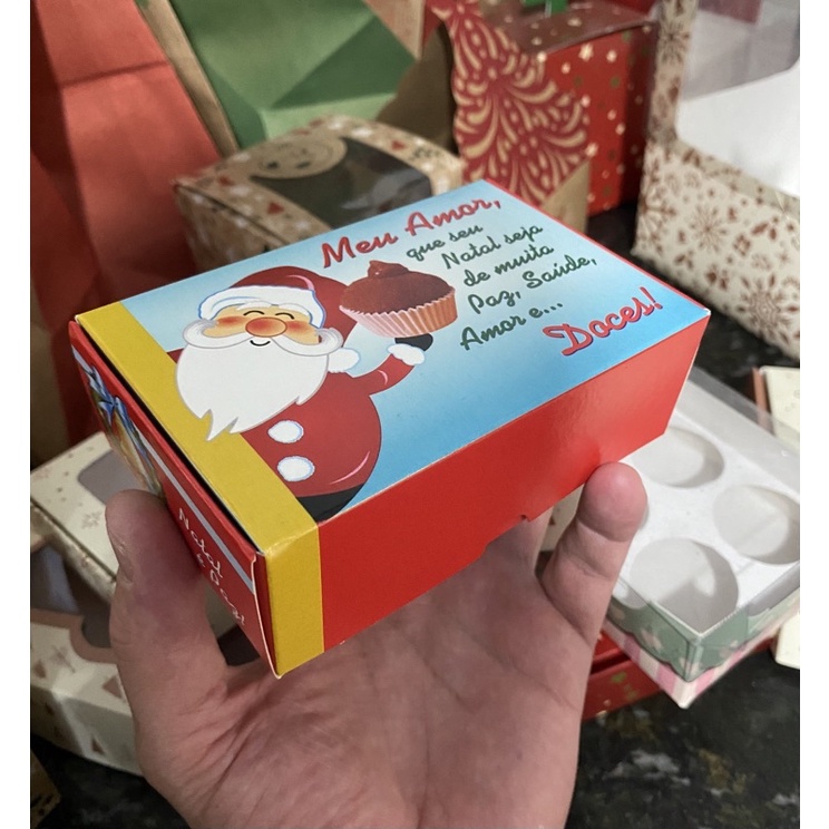 10~50 CAIXAS P/ 6 DOCES NATAL 12x8x4 CM LEMBRANCINHA OFF COD= 2018 (CHOCO) · foto 2