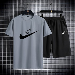 Camisa Conjunto Masculina camiseta Traje De Duas Peças Casual Verão Conjuntos M-4XL