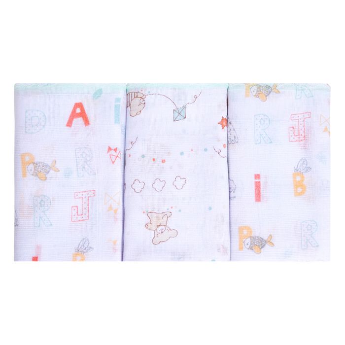 Pano de Boca Babete Papi Kit Com 3 Peças Estampada Unissex em Oferta na Shopee