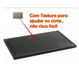Tabua Em Polietileno Preta com canaleta 40x25 C/ Textura Antiderrapante