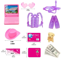 Kawaii Mini Régua De Acessórios De Aprendizagem Para Mesa De Lápis Laptop Bonecas De Bilhete Globo Meninas Brinquedos Infantis