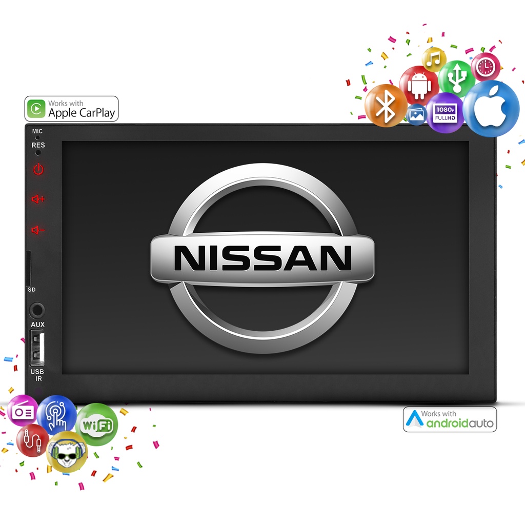 Central Multimidia 2 Din Mp5 7 Polegadas Carplay Android Auto Wifi Nissan