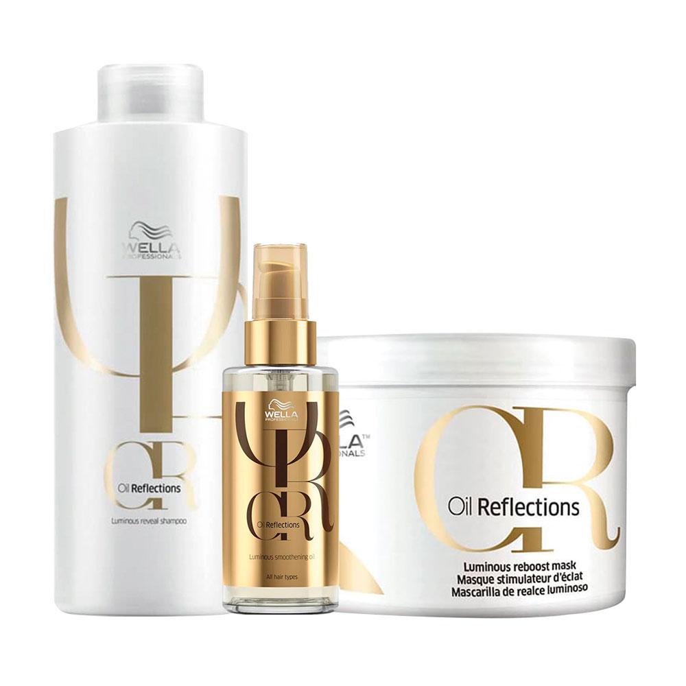 Kit Wella Oil Reflections - Shampoo e Máscara e Óleo Light