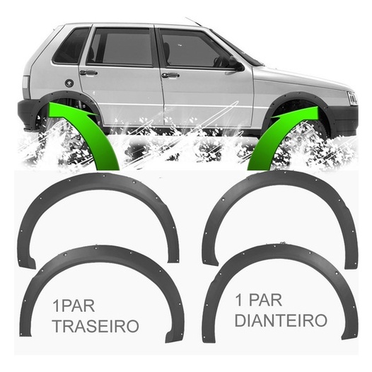 Kit moldura para-lama vão de roda Uno way 2005 a 2011 em Oferta na Shopee