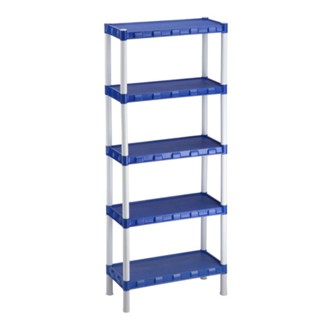 Estante Modular 5 PRATELEIRAS Organizadora Plástico AZUL - COM PEZINHOS - Agraplast COD 849