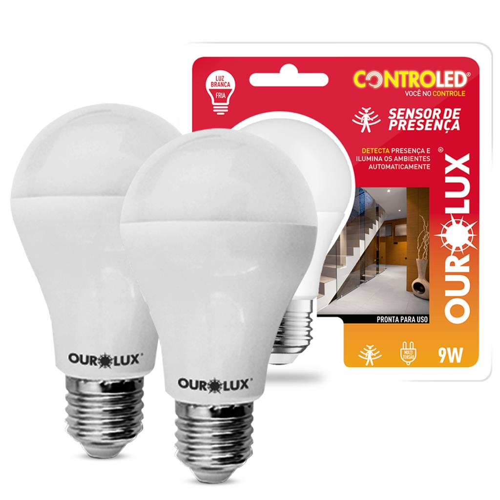 Kit 2 Lampadas Led Inteligente Sensor Presenca 9W E27 6500K - Home & Living