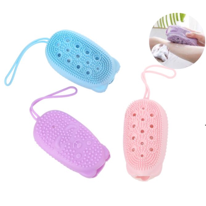 Esponja Bucha De Silicone Com Porta Sabão Escova Para Banho
