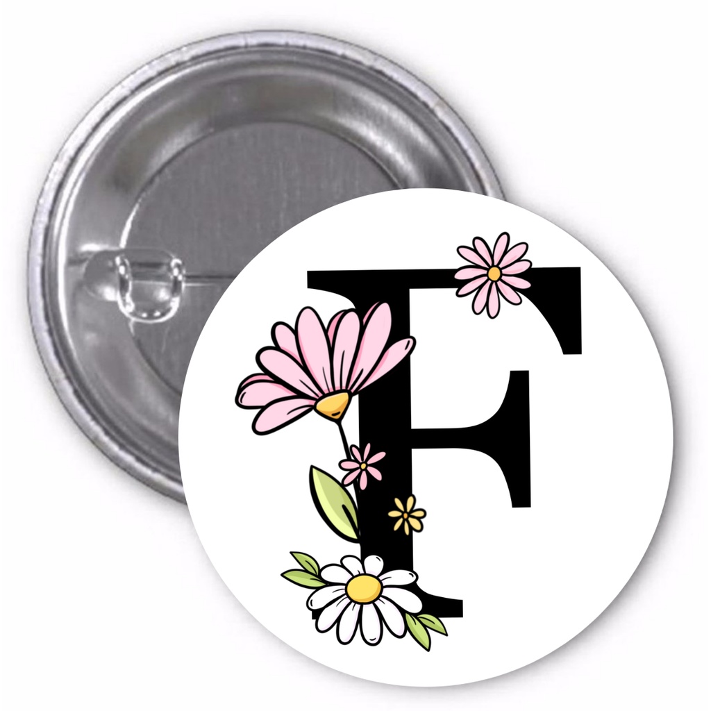 Botton alfabeto letras florida nome boton buton butons button broche