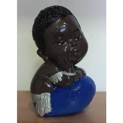 estatua ere menino Africana 15cm em gesso personalizada