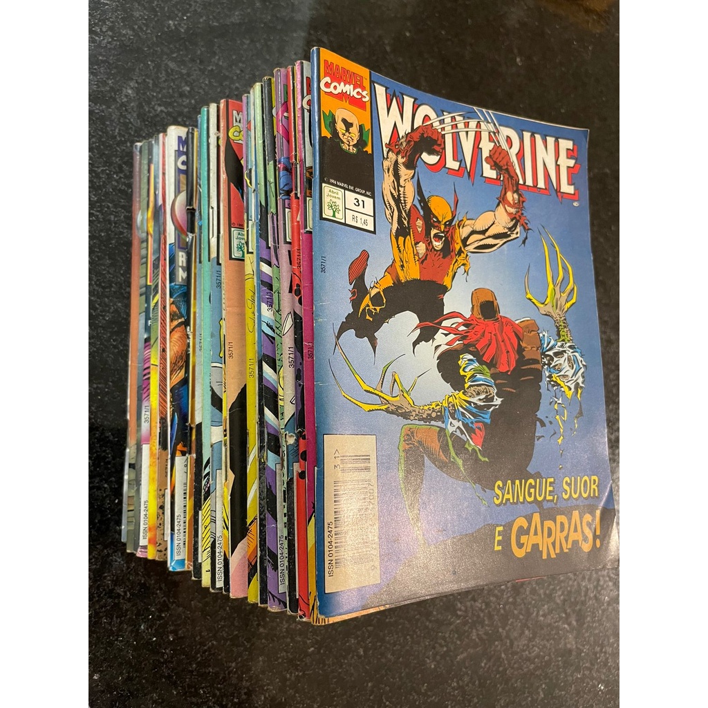 HQ Wolverine #31 a #55 (Lote de 25 edições) em formatinho da Editora Abril Jovem em ótimo estado de conservação