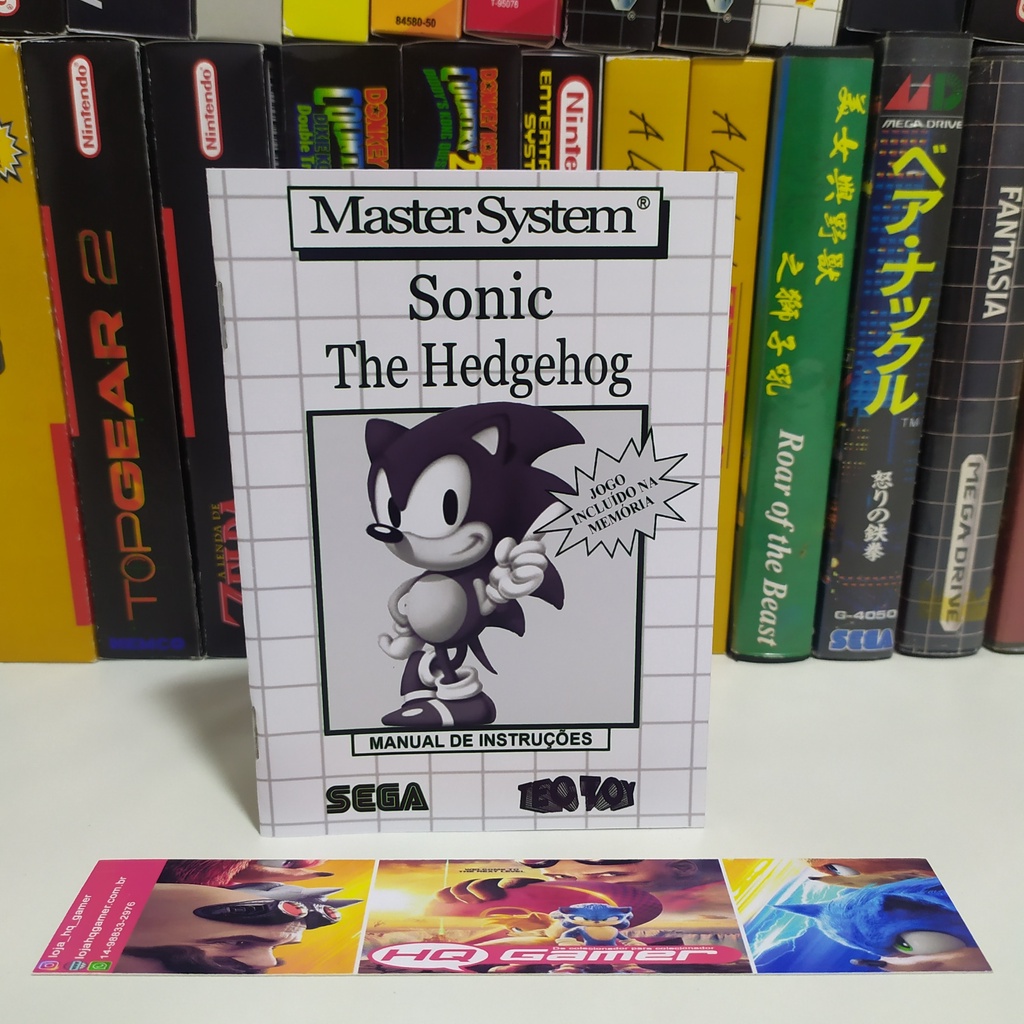 Manual de Master System do jogo Sonic The Hedghog da S