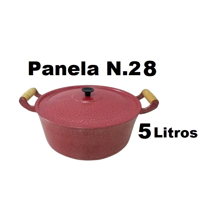 Panela em Alumínio Fundido Batido Grande, n.26, 28 ou 30, Grossa e Resistente Caçarola Com Tampa Leve em Oferta na Shopee