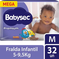 Fralda Babysec Galinha Pintadinha Premium Tamanho M 32 unidades