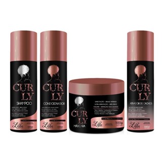 Formador de cachos e manutenção dos Cachos Curly com 4 passos shampoo, condicionador , mascara e ativador de cachos