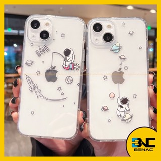 Case de Proteção Transparente com Pequenos Personagens Astronautas para iPhone - 7/8/SE2020 | 7/8 Plus | X/XR/XS Max | 11/12/13 Pro/Pro Max | 12/13 Mini