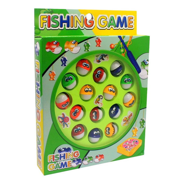 Brinquedo Jogo Pesca Peixe Grande Infantil Pescaria Maluca 24 peixes - BBR  Toys
