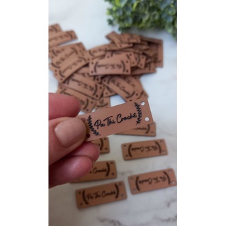 Etiqueta Em Couro Sintético 4x1,5 - 50 Unidades