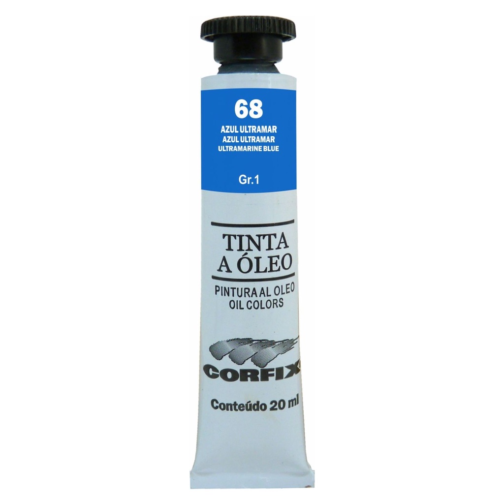 Tinta à Óleo para pintura em tela Corfix Bisnaga 20ml G1 - 68 Azul Ultramar