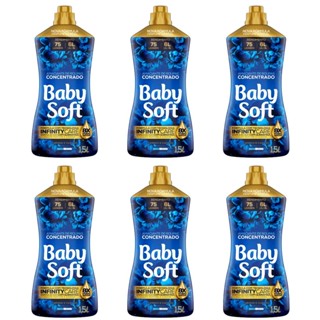 Kit 6 Amaciantes Concentrados Baby Soft Carinho e Cuidado 1,5L