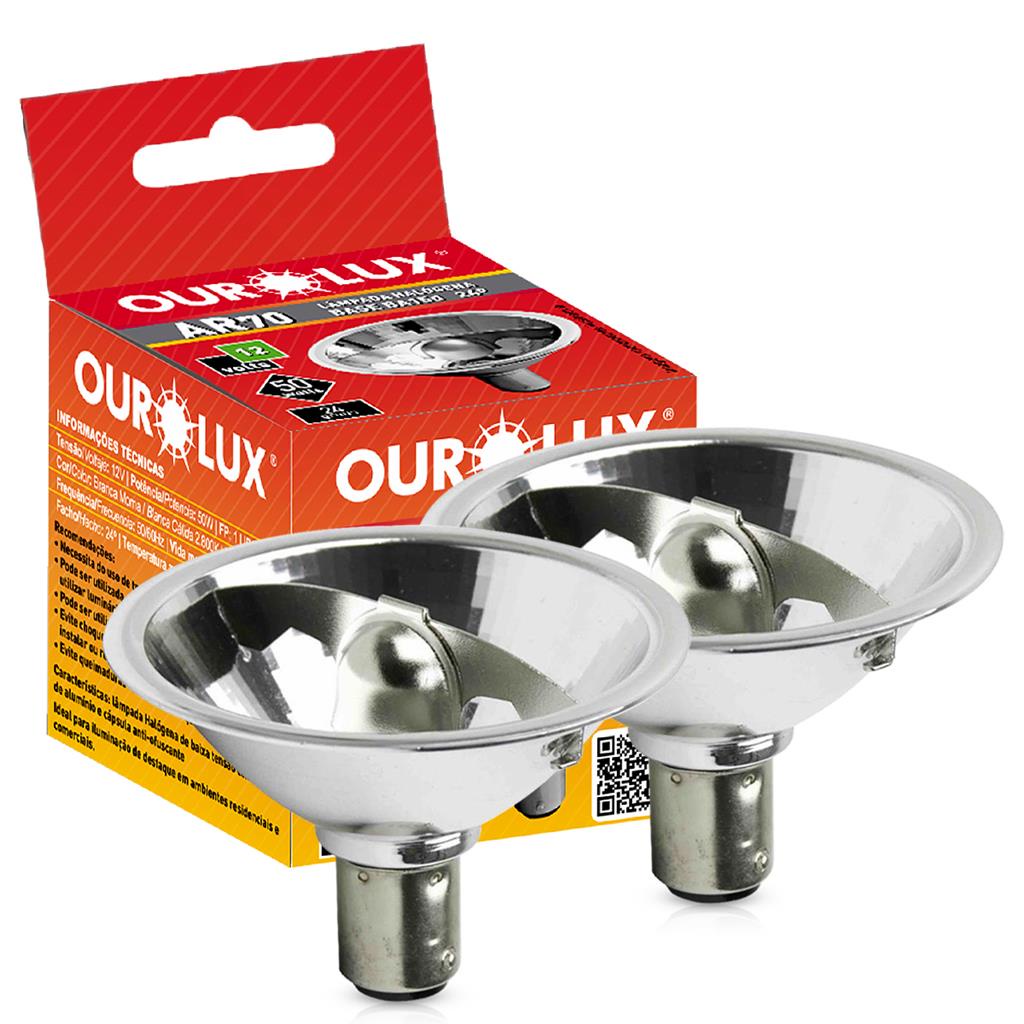 Kit 2 Lampadas Halogena Ar70 50W 12V 2800k Dimerizavel em Oferta na Shopee