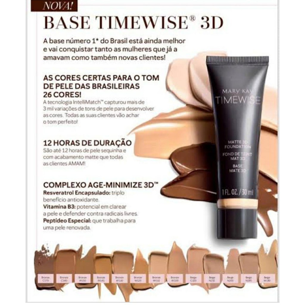 Base Time Wise 3D 30 ml Mary Kay BEIGE C140 | Shopee Brasil