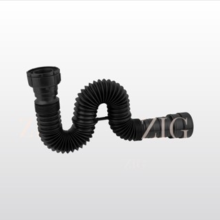 Sifão Banheiro Cozinha Tanque Sanfonado Preto Universal Flexível 70cm