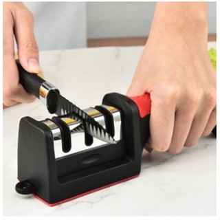 Amolador Afiador De Facas Em Aço Inox Profissional Com 3 Afiadores Profissional 21.5*5,8*5,1CM