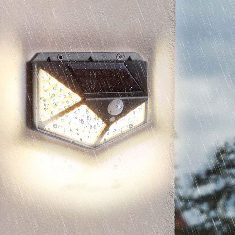Luminária Solar 100 Led Com Sensor Prova D'Água Refletor Parede Luz para Jardim Externa refletor para jardim