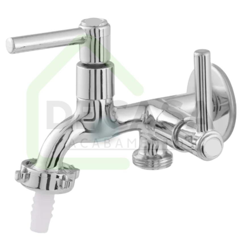 Torneira para Tanque ou Maquina de Metal Cromado Para Lavanderia 1428 c65 1/4 de Volta