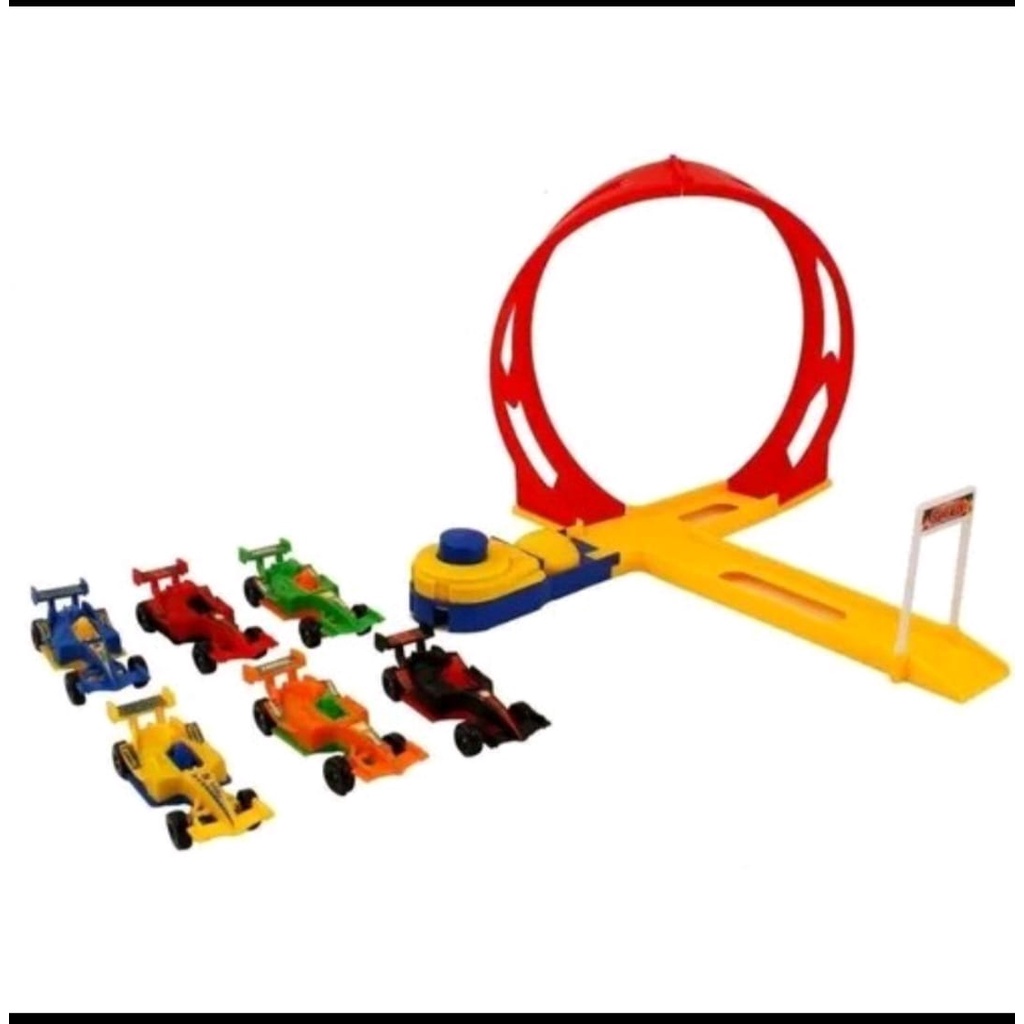 Pista de corrida para carrinho com rampa lopping 360º lançador de ...