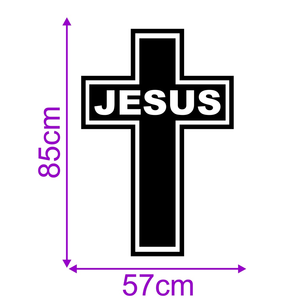 Adesivo (85x57cm) Cruz Jesus P/ Púlpito Igreja Fé PULP - LM013