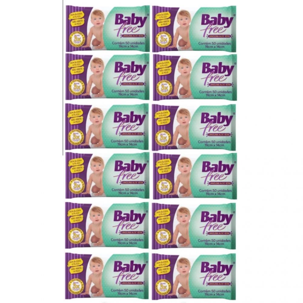Kit C/10 Lenços Umedecidos Baby Free Toalha Umedecida - Original Qlb