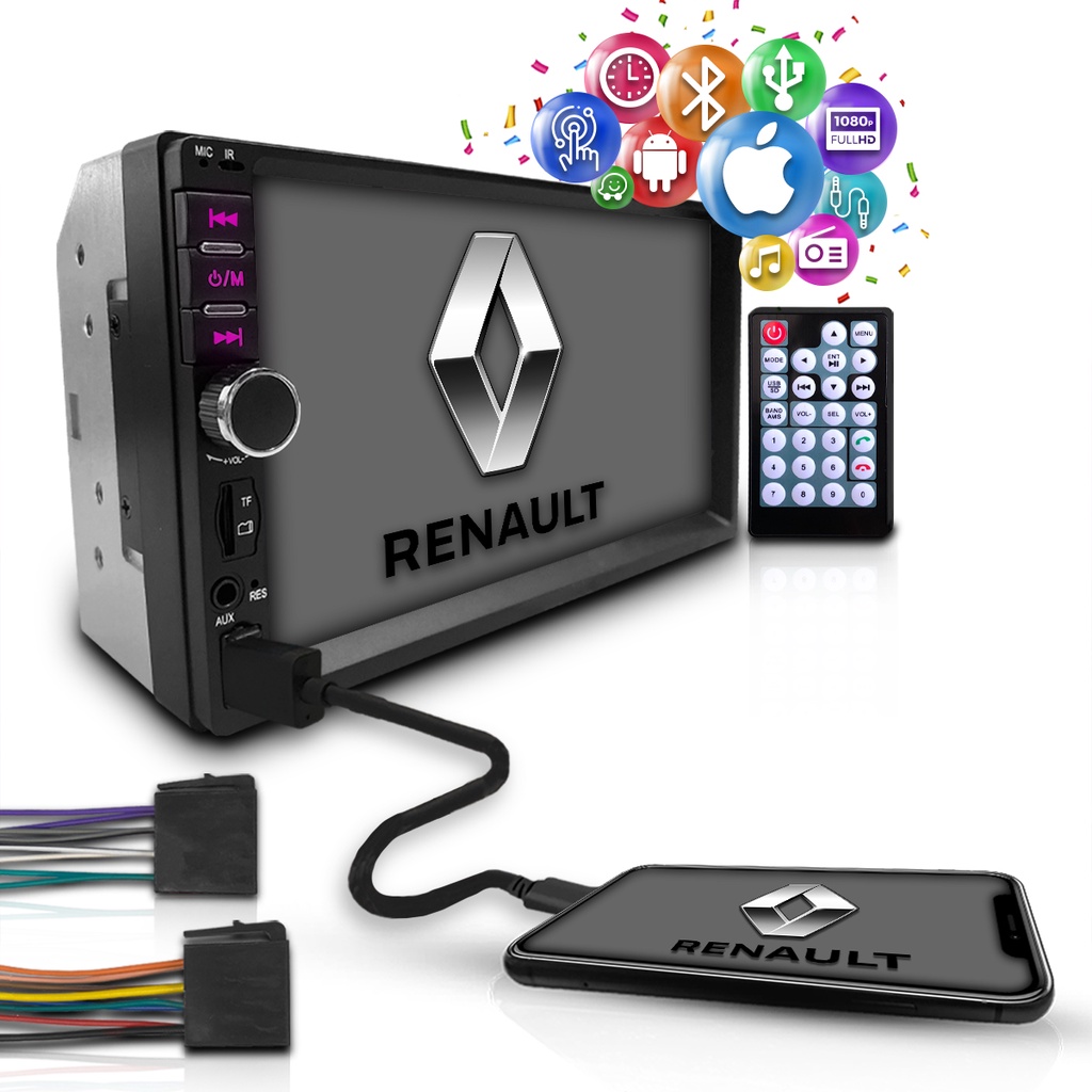 Central Multimidia Universal Mp5 Espelha Android Ios Renault em Oferta na Shopee