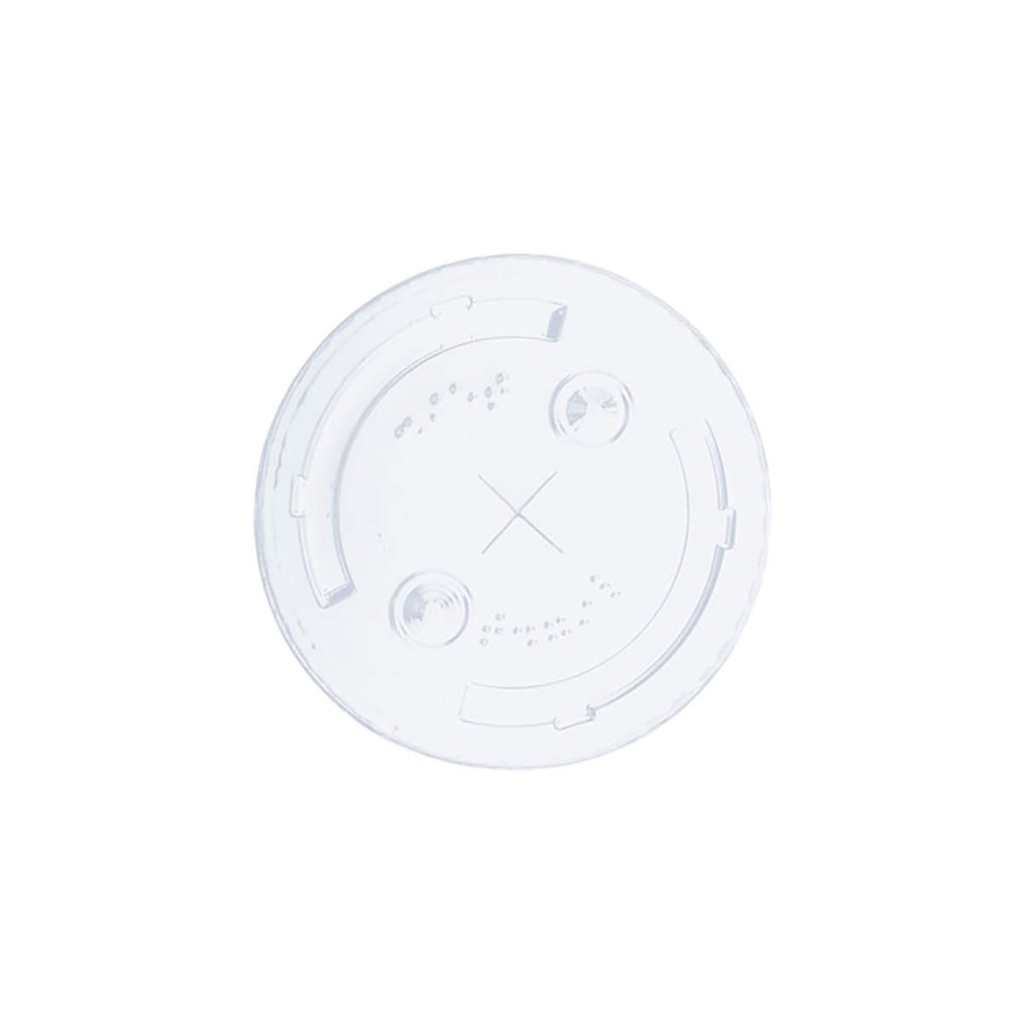 Tampa Plástica Transparente com Furo 440/550ml Rioplastic 100und