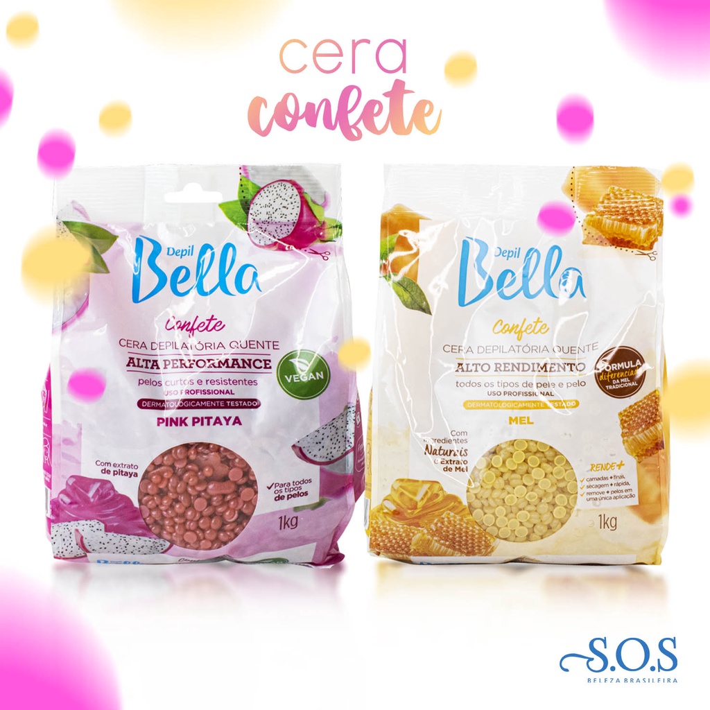 Cera Depilatória Confete Alto Rendimento Depil Bella Pink Pitaya Ou Mel 250 G Shopee Brasil