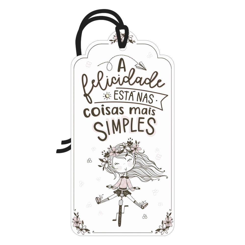 Placa Decorativa Mini 7x14 Tag Decorativa com Mensagem Felicidade