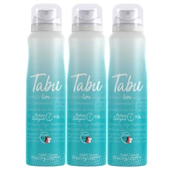 Kit Desodorante Aerosol Antitranspirante Tabu Livre 150Ml (3 unidades)