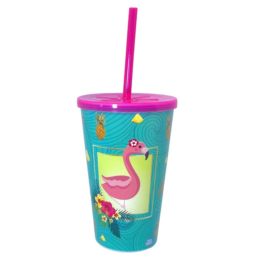 Copo Decorado Com Tampa Diversas Estampas 550ml - Usual Utilidades