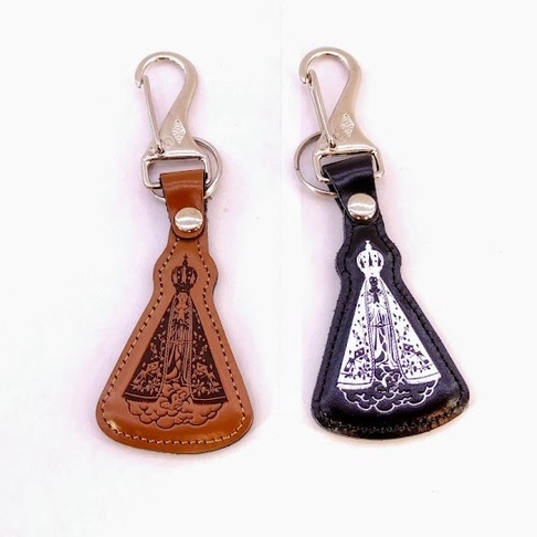 Nossa Senhora Aparecida Chaveiro em Couro Presente criativo religioso Cristianismo