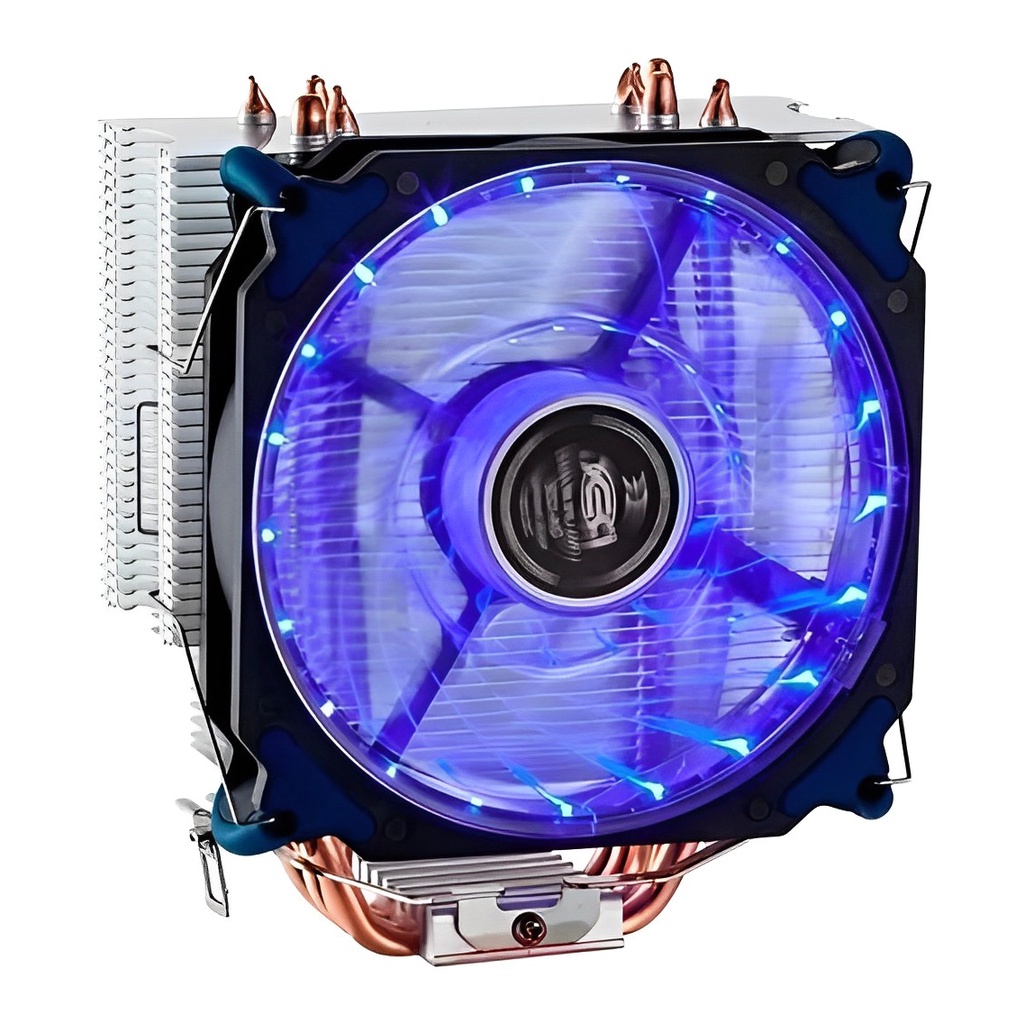 Cooler Gamer para Processador Com LED Azul Vermelho DEX DX-2021 120mm Intel AMD 1156 1155 11511150 1200 775 AM4 AM3 AM2 FM2 FM1