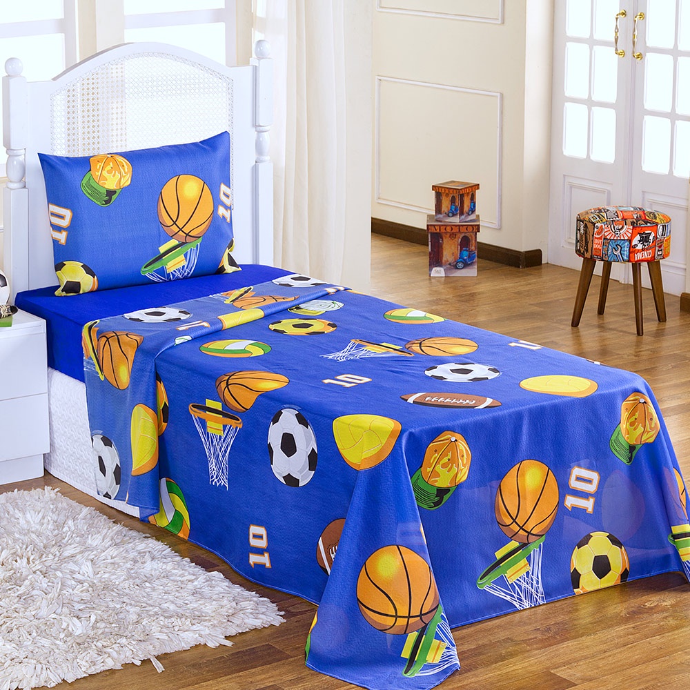 Jogo de Lençol Jogo de Cama Solteiro Infantil Kids 03 peças Várias Estampas Envio Imediato