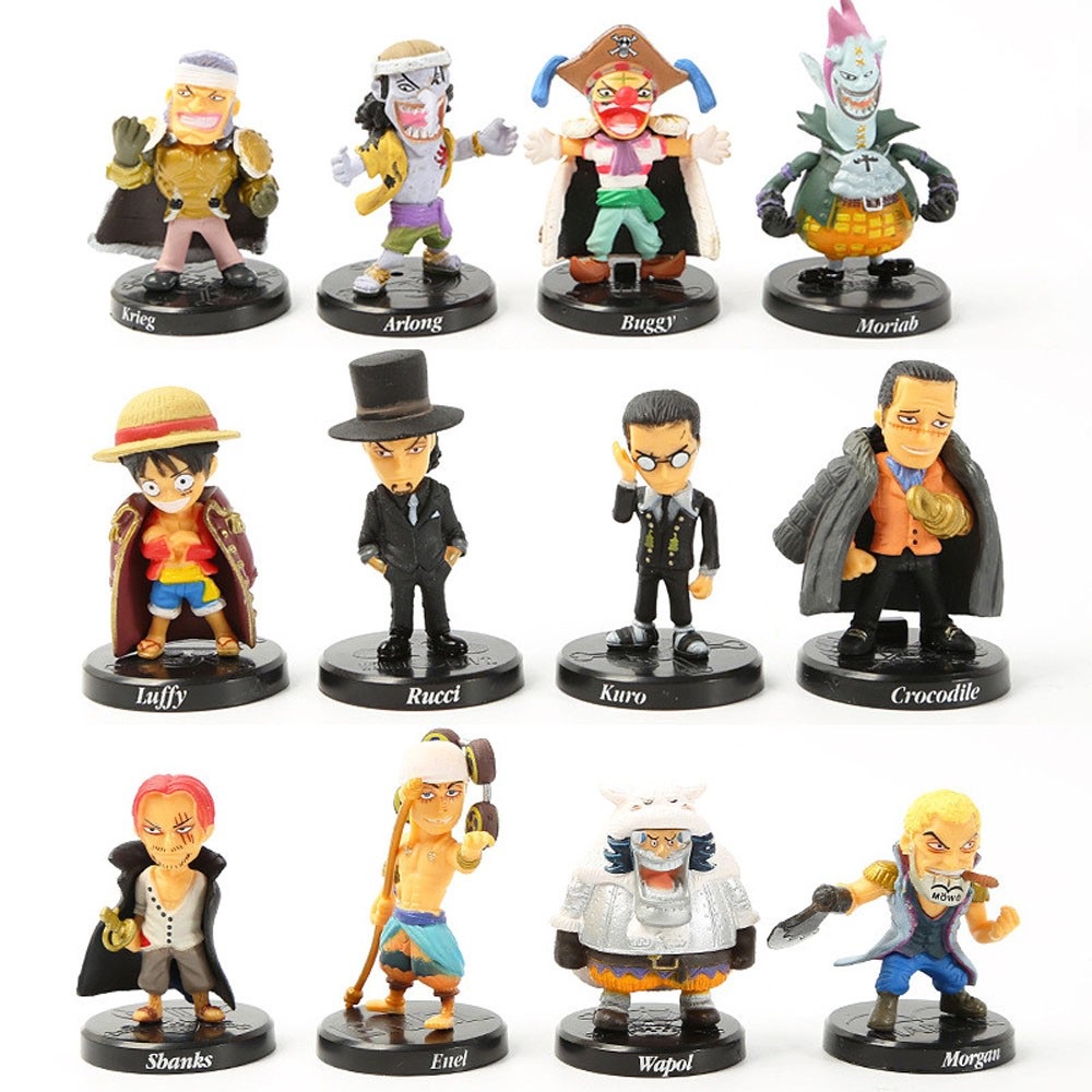 Kit 12 Boneco One Piece Action Figure Miniaturas Colecionáveis Mini