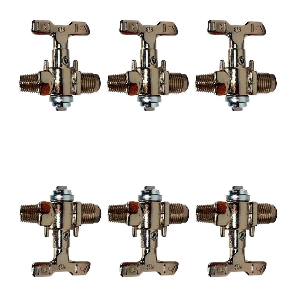 Kit 6 Registro Forno E Fogao Semi Industrial 3/8 X 1/4 X 1/8