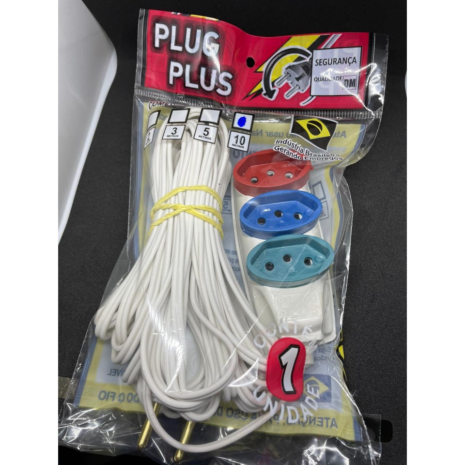 EXTENSÃO RETRÁTIL ELÉTRICA 2/3/5/10/ 20 METROS BRANCA