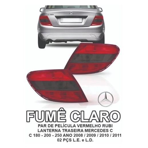 Adesivo Película Lanterna Traseira Mercedes C180 200 250