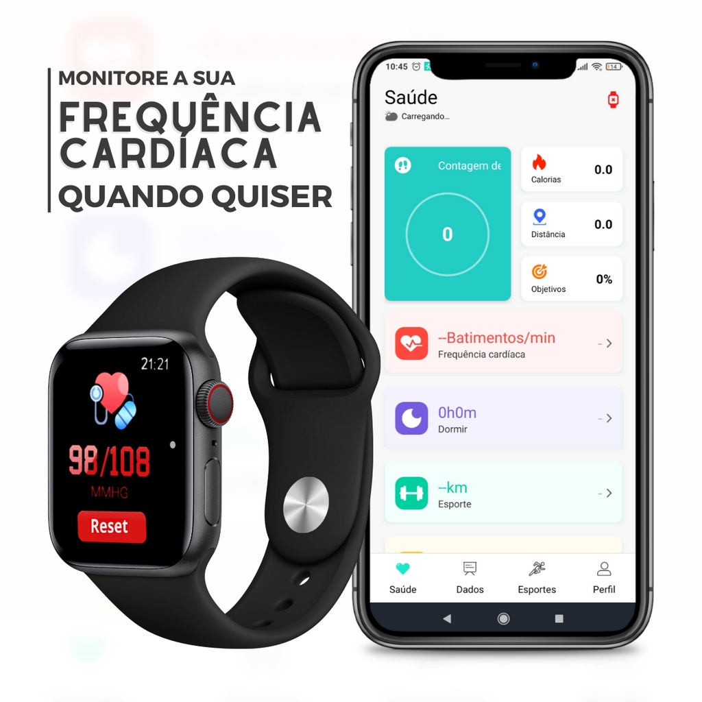 Relógio Inteligente Smartwatch Serie 10 Tela 45mm Com Película Feminino Masculino - Fere Fit — foto 4