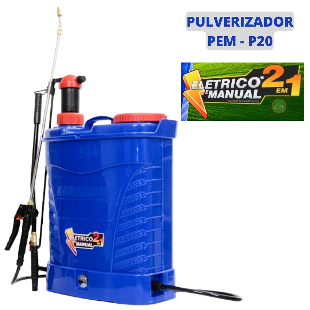 Pulverizador Costal 2em1 Eletrico e Manual 20 litros - Kawashima