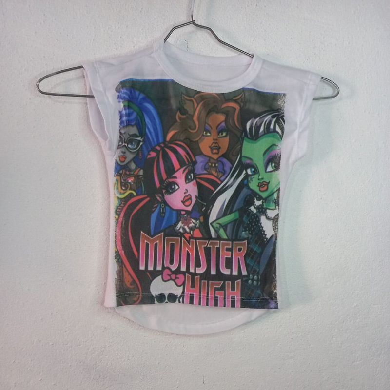 Blusa branca moster high infantil usada