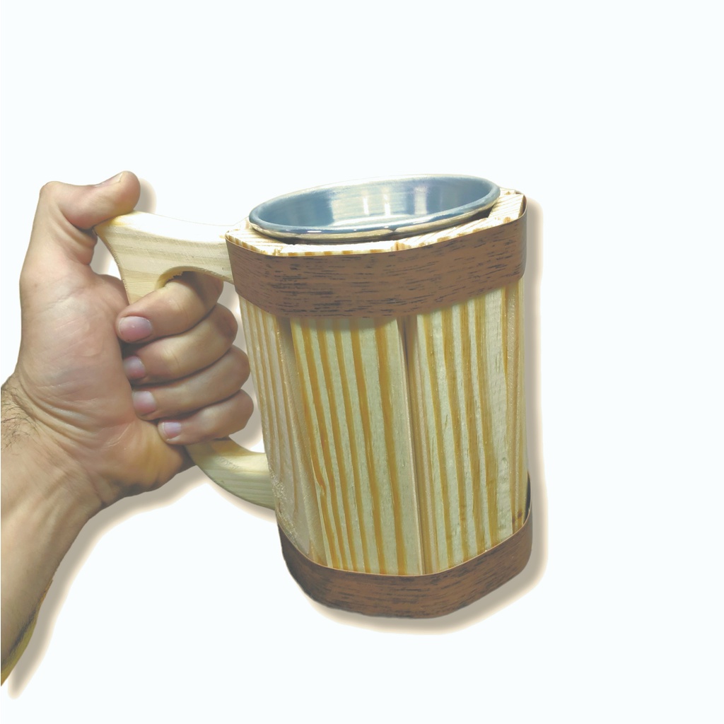 Caneca Barril De Madeira Viking Grande 600ml Chopp Cerveja para festas casamento churrasco aniversario, presente namorado dia dos pais, aniversario, caneca rustica, caneca viking Promo