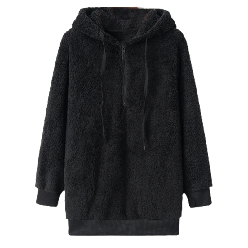 black fuzzy sweatshirt